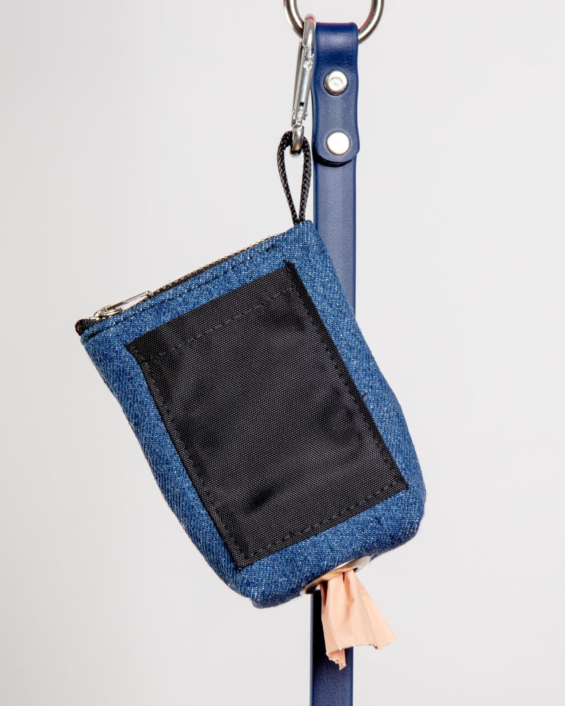 Good Girl Bag Treat + Poop Bag Holder in Denim + Black (Made in NYC) WALK DOG & CO. COLLECTION   