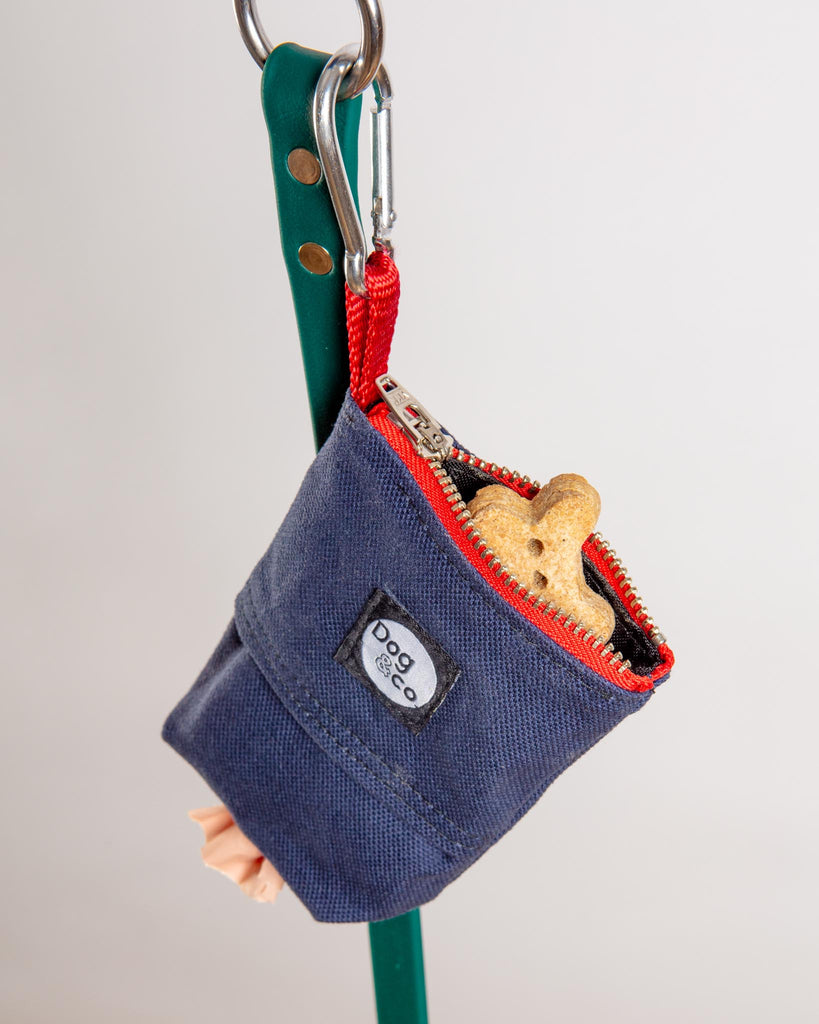 Good Girl Bag Treat + Poop Bag Holder in Navy Canvas (Made in NYC) WALK DOG & CO. COLLECTION   