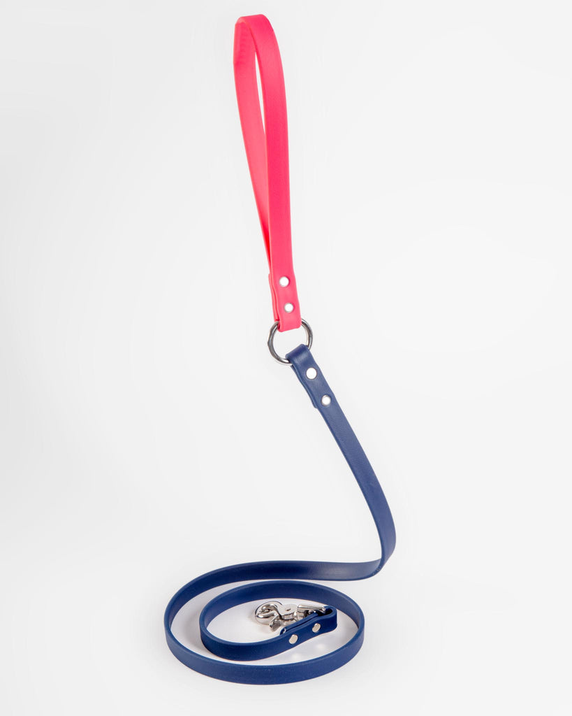 City Leash in Neon Pink & Navy (4 or 6 Foot) (Made in the USA) WALK DOG & CO. COLLECTION   