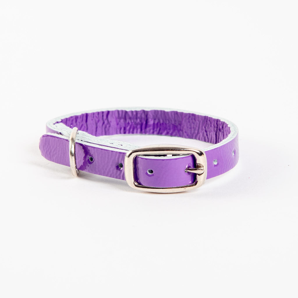 The Cleo Leather Tag Collar in Purple Patent (DOG & CO. Exclusive) WALK TRACEY TANNER   