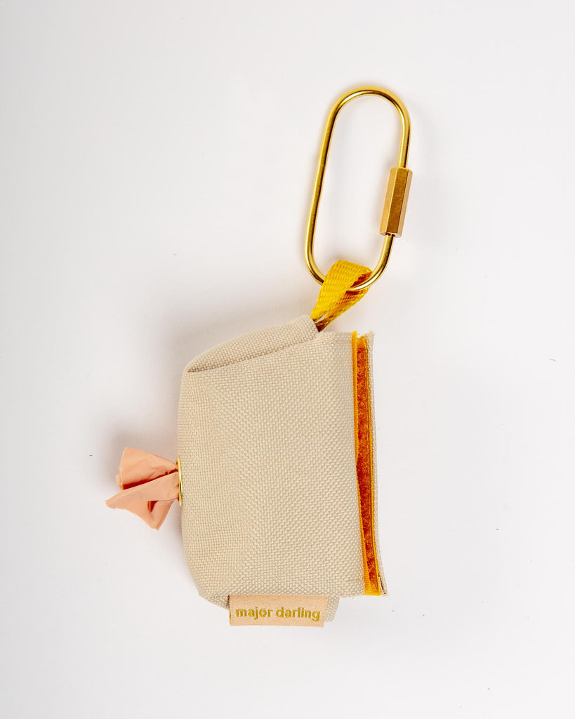 Dog Poop Bag Holder (Made in the USA) WALK MAJOR DARLING Sand  