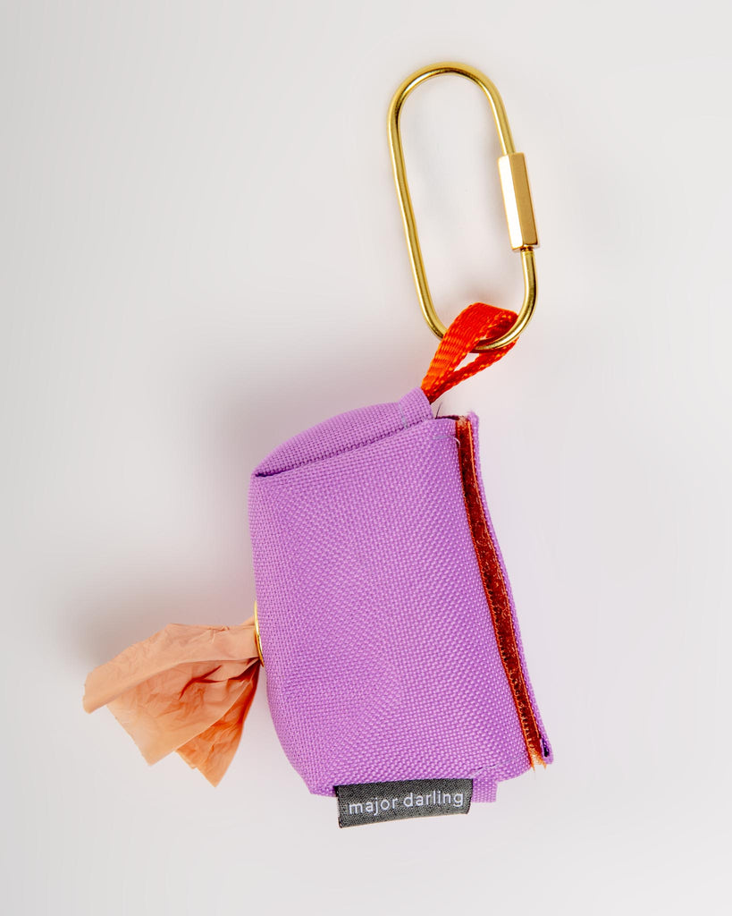 Dog Poop Bag Holder (Made in the USA) WALK MAJOR DARLING Lavender  