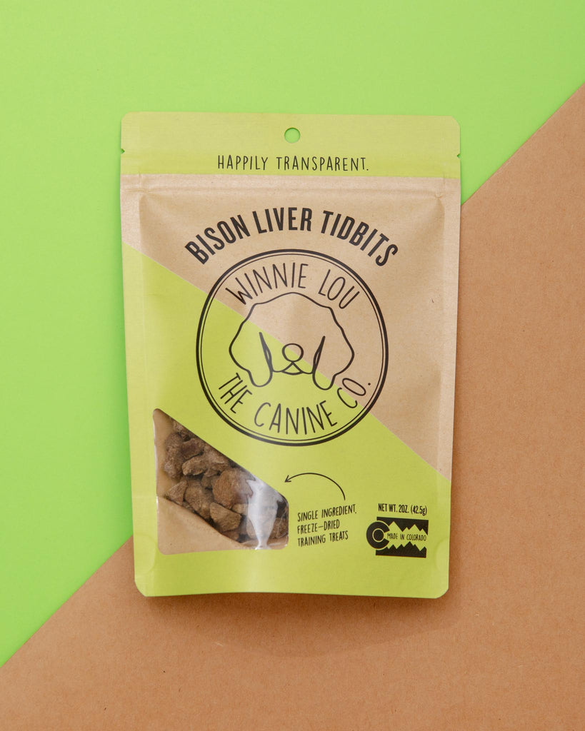 Bison Liver Tidbits Freeze-Dried Dog Treats Eat WINNIE LOU   