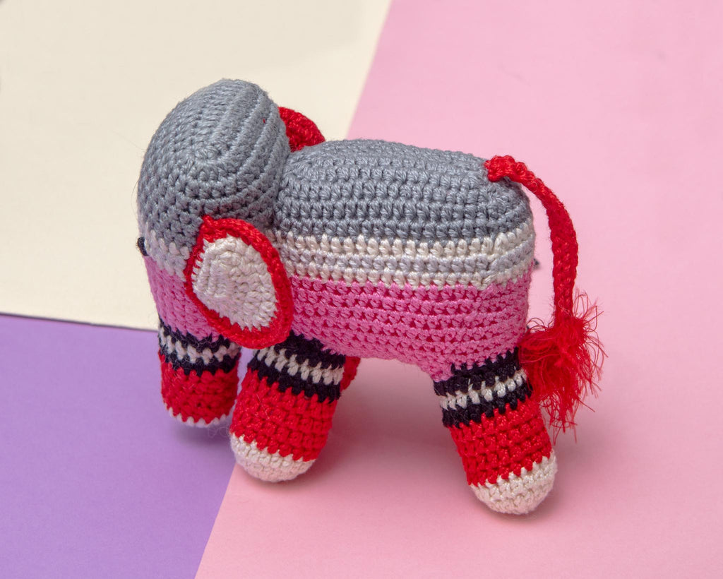 Hand Crochet Elephant Dog Toy Play WARE OF THE DOG   