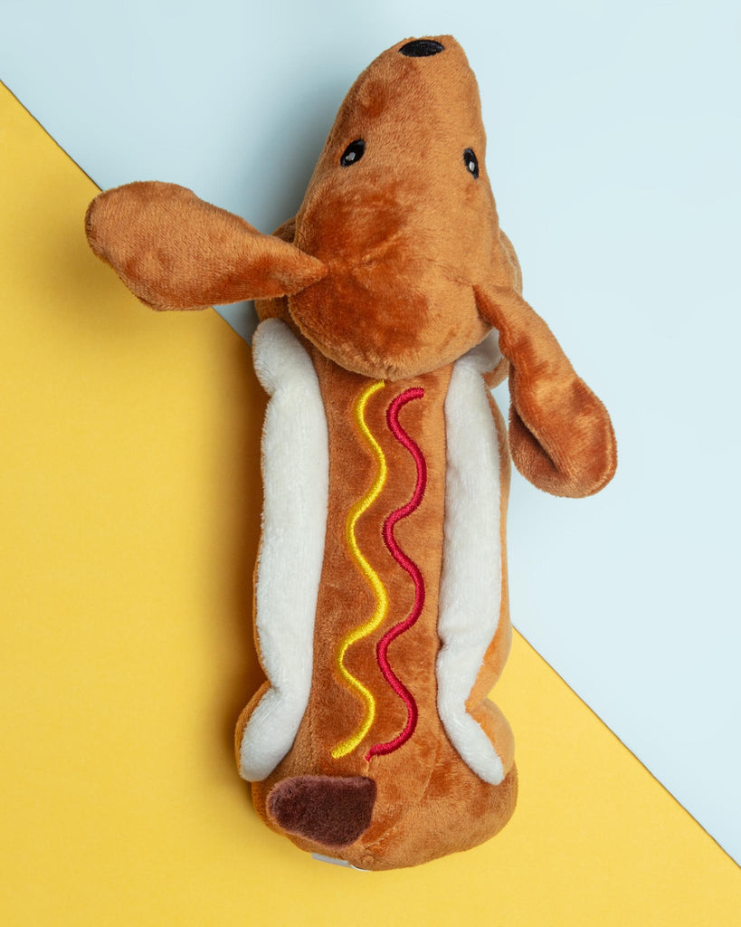 Hot Dog! Squeaky Plush Dog Toy Play GIFTABLE WORLD   