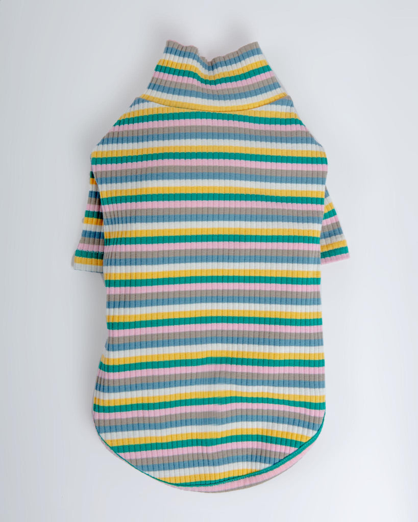 Stripe Ribbed Dog Turtleneck Sweater (FINAL SALE) Wear MIMINKO   