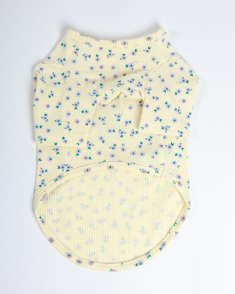 Forget-Me-Not Cozy Dog Shirt in Yellow (FINAL SALE) Wear MIMINKO   
