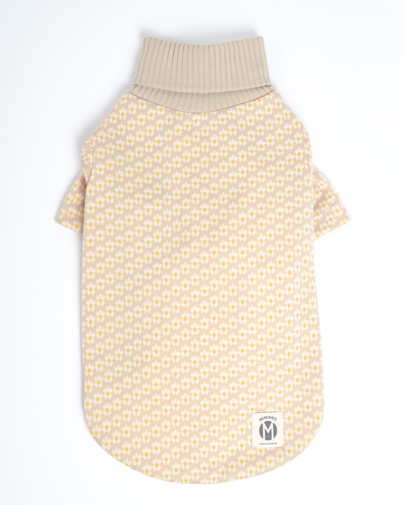 Flower Pattern Dog Knit Sweater in Soft Beige (FINAL SALE) Wear MIMINKO   