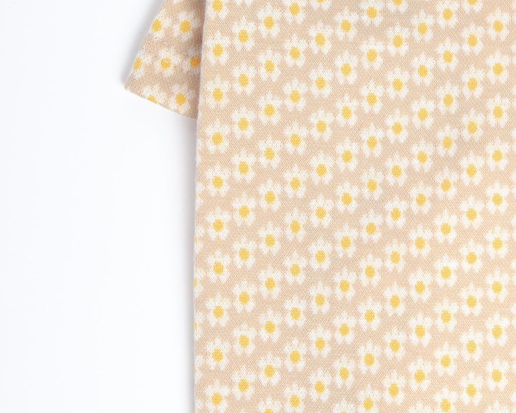 Flower Pattern Dog Knit Sweater in Soft Beige Wear MIMINKO   