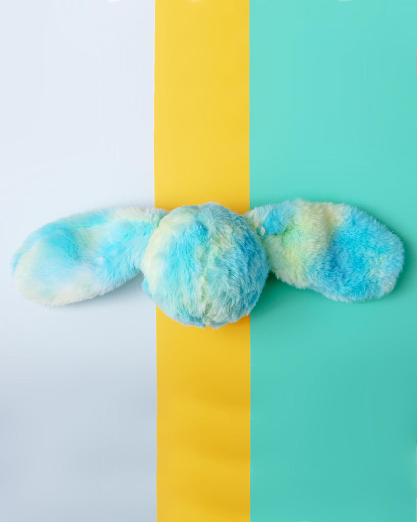 Fuzzy Wuzzie Squeaky Bunny Dog Toy in Blue and Green (Medium) Play FOU FOU PETS   