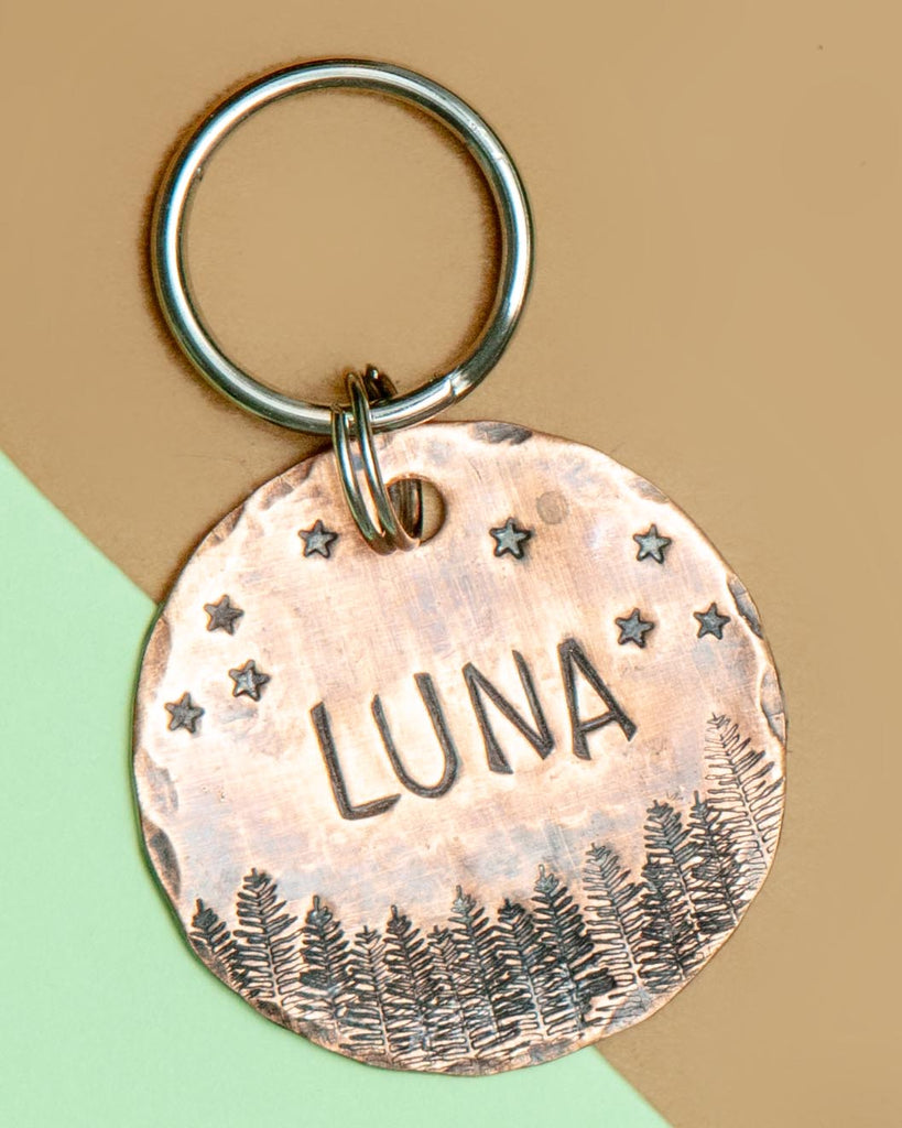 Starry Forest Custom Dog ID Tag (Custom/Drop-Ship) (Made in the USA) Wear THE COPPER POPPY   