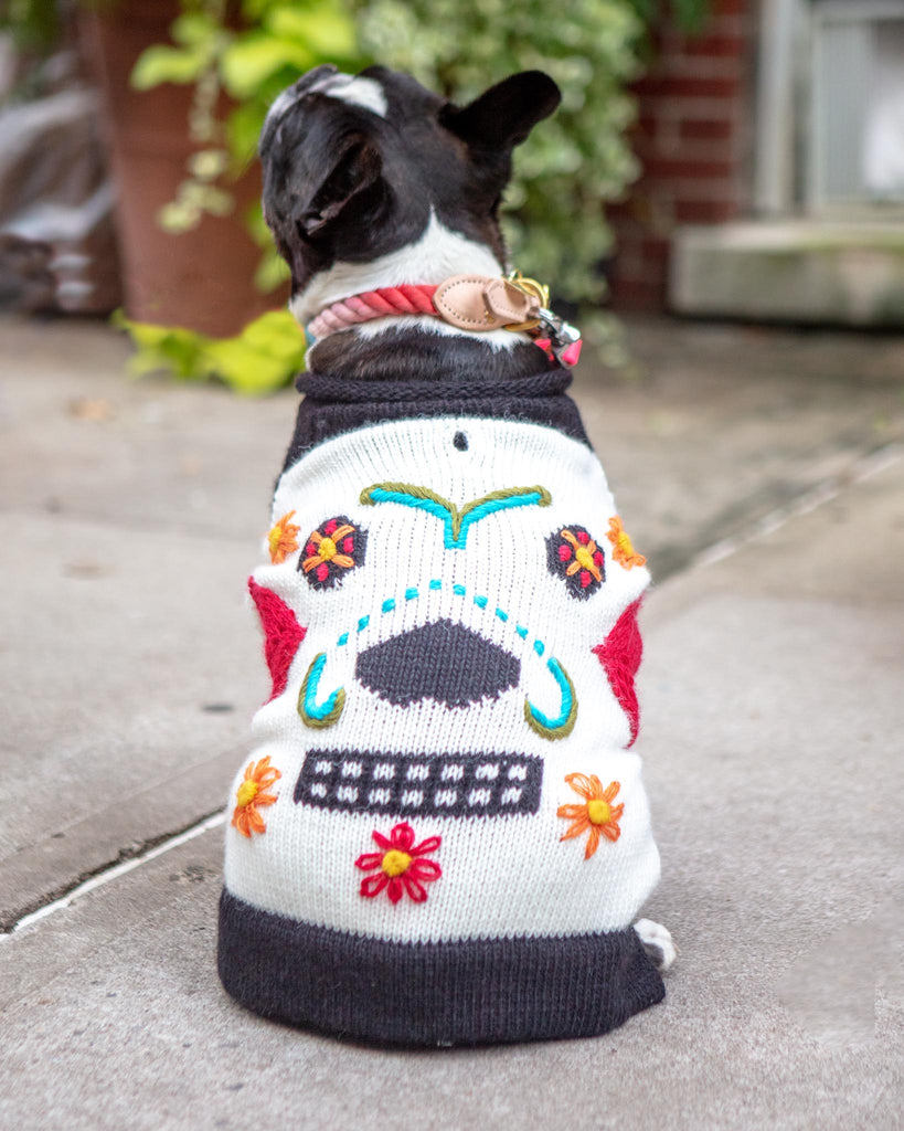 Day of the Dead Handknit Dog Sweater (FINAL SALE) Wear PERUVIAN KNITS   