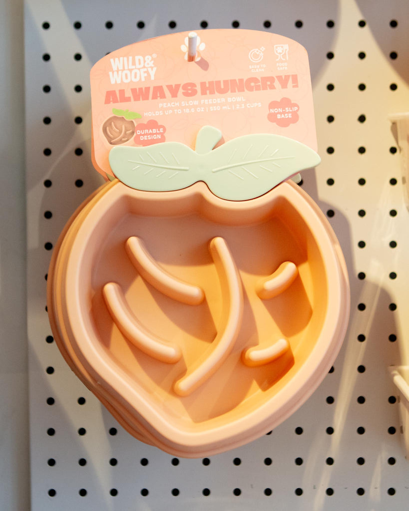Peach Slow Feeder for Dogs Eat WILD & WOOFY