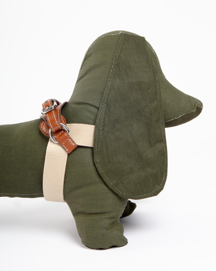 Aria Textile Dog Harness in Natural + Tobacco (Made in Italy) Walk CARLOTTA PALERMO