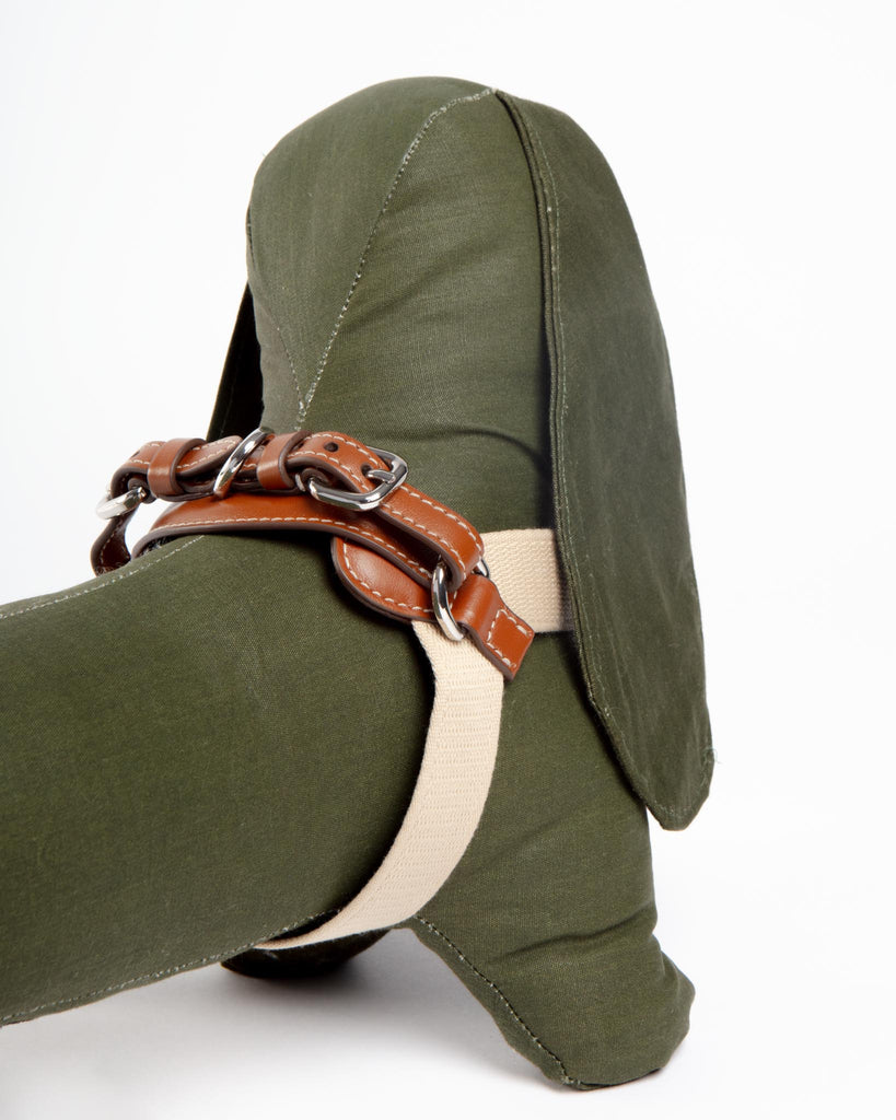 Aria Textile Dog Harness in Natural + Tobacco (Made in Italy) Walk CARLOTTA PALERMO