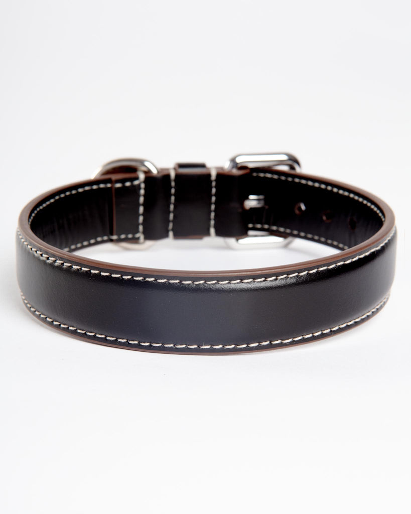 Leather Dog Collar in Black (Made in Italy) Walk CARLOTTA PALERMO
