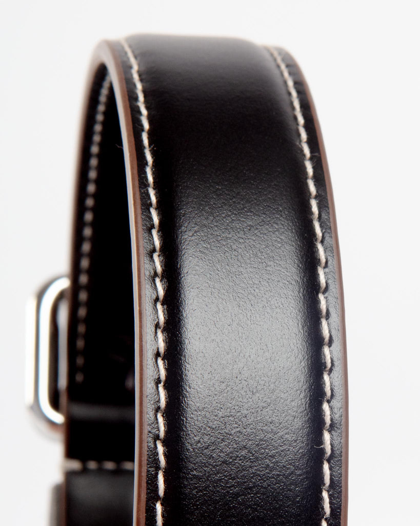 Leather Dog Collar in Black (Made in Italy) Walk CARLOTTA PALERMO