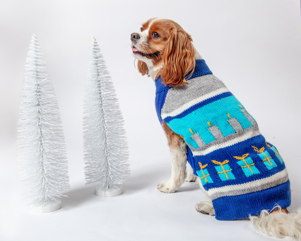 Yappy Hanukkah Handknit Dog Sweater Wear PERUVIAN KNITS   