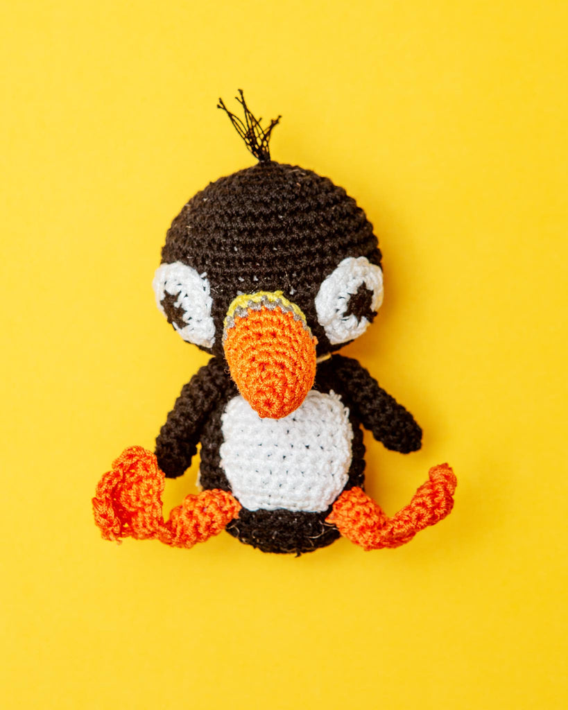 Peter the Puffin Organic Cotton Knit Dog Toy PLAY KNIT KNACKS