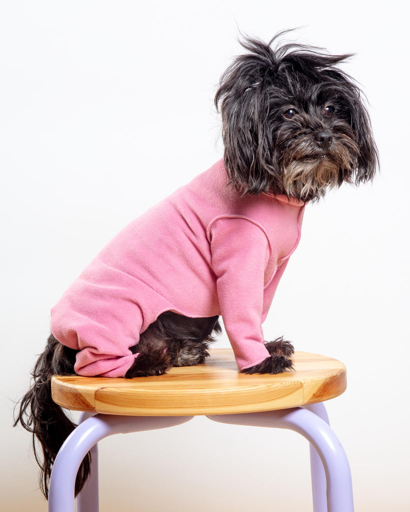Stretch Fleece Onesie in Rose Pink (Made in the USA) (DOG & CO. + GOLD PAW Exclusive!) Wear GOLD PAW
