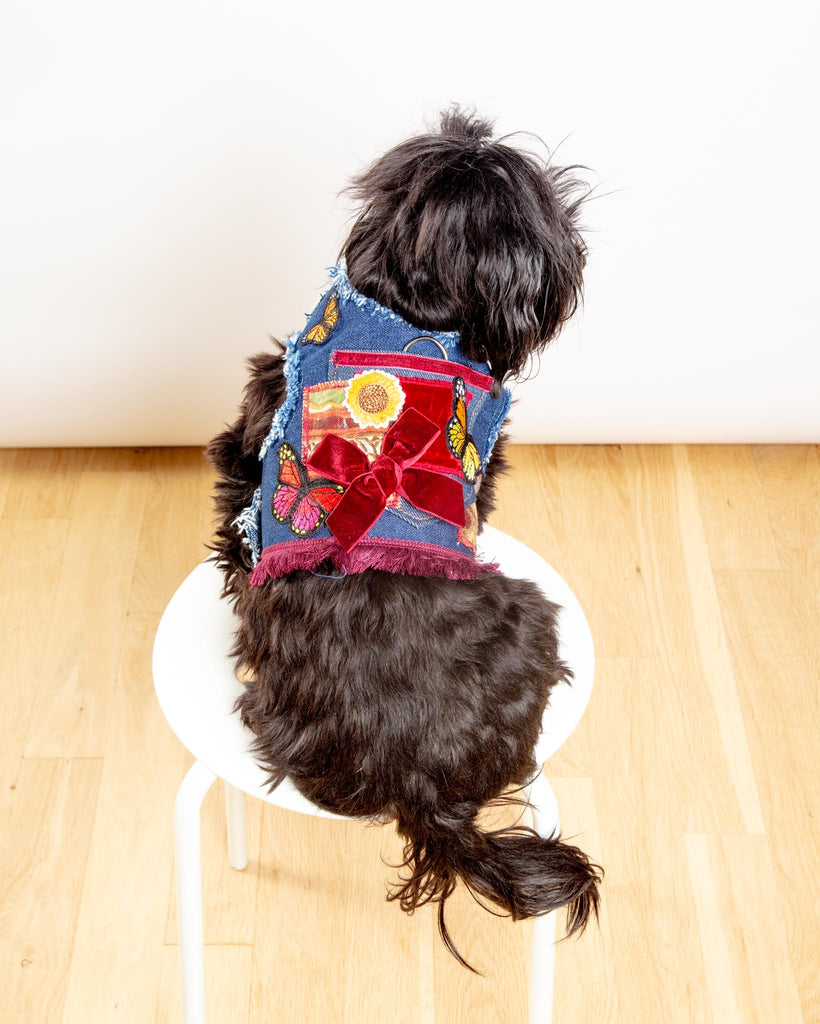 Cranberry Patchwork Dog Harness (Made in the USA)