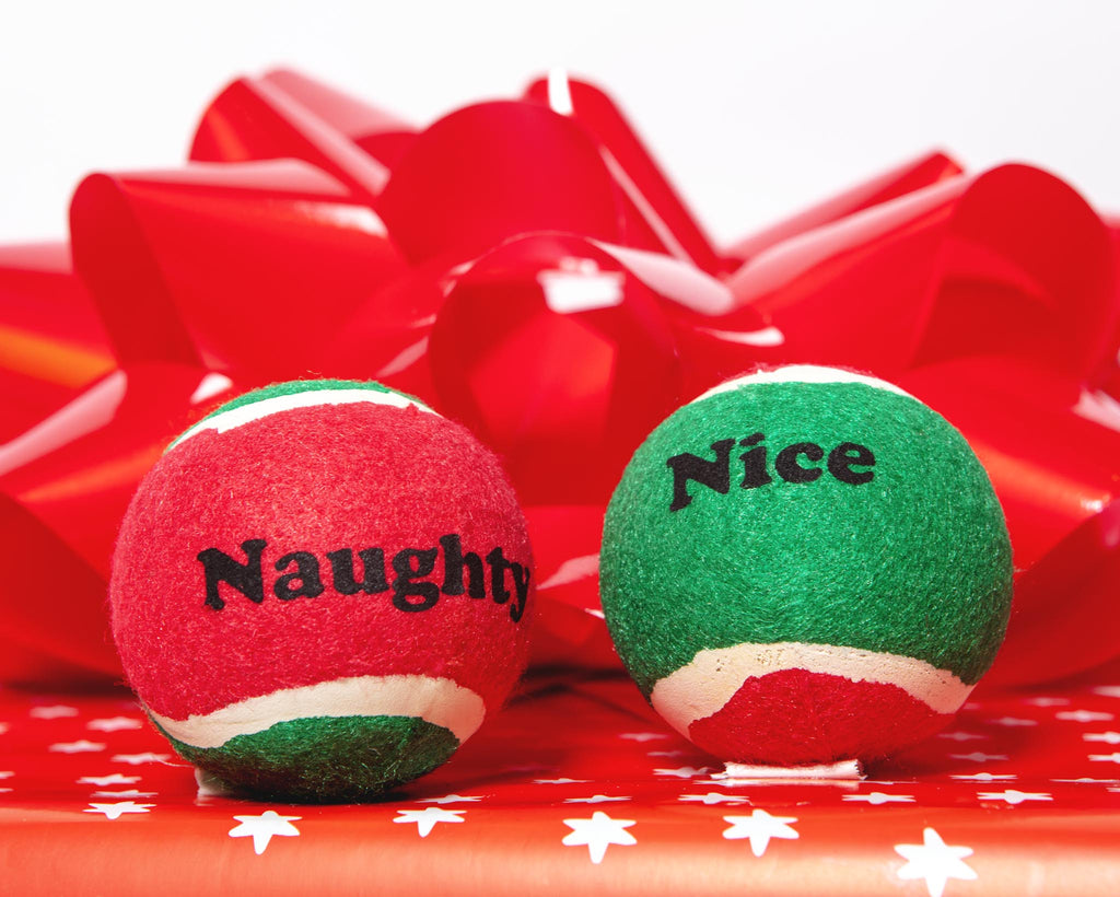 Naughty Or Nice Dog Tennis Balls (2-Pack) (FINAL SALE) Dog Toys ZANIES   