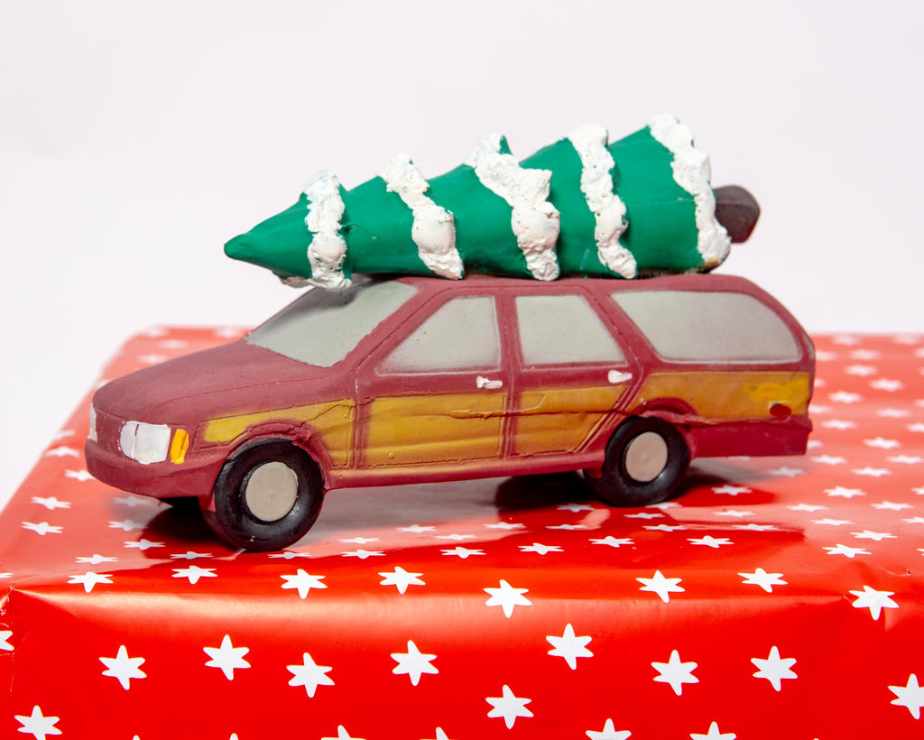 Christmas Tree Station Wagon Latex Dog Toy Play MULTIPET   