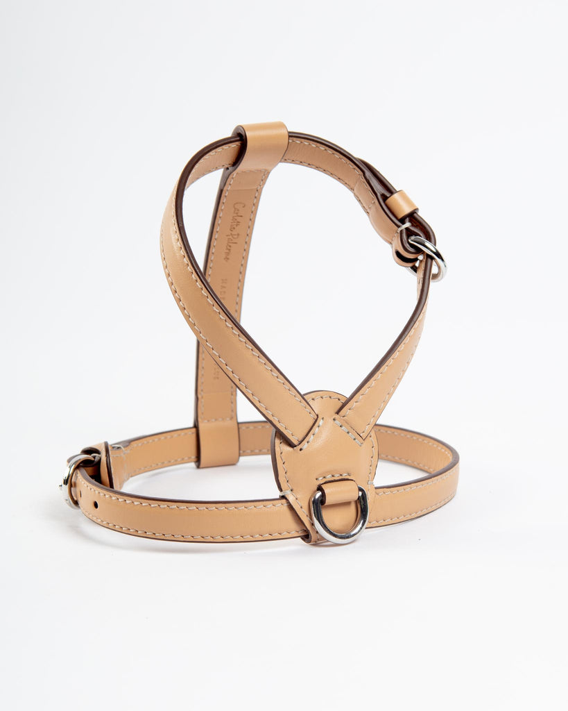 Nuvola Leather Dog Harness in Vanilla (Made in Italy) Walk CARLOTTA PALERMO