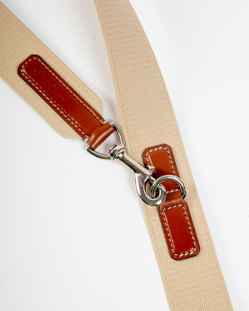 Hands-Free Textile Dog Leash in Tobacco Tan (Made in Italy) Walk CARLOTTA PALERMO