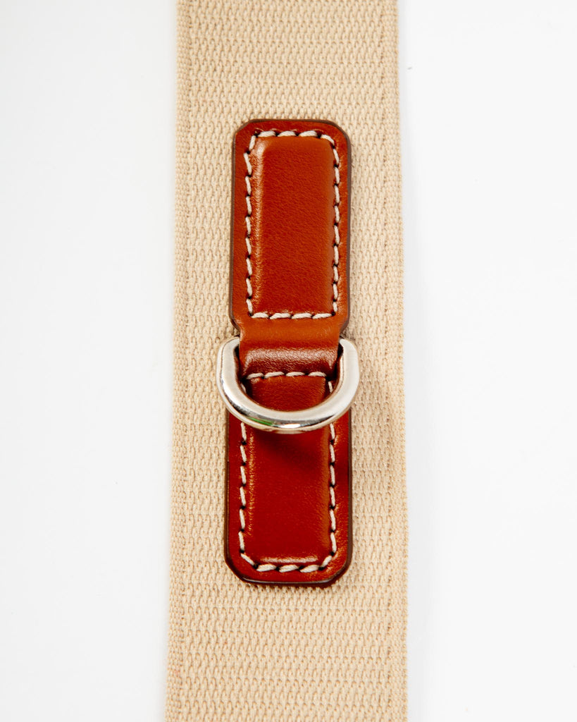 Hands-Free Textile Dog Leash in Tobacco Tan (Made in Italy) Walk CARLOTTA PALERMO