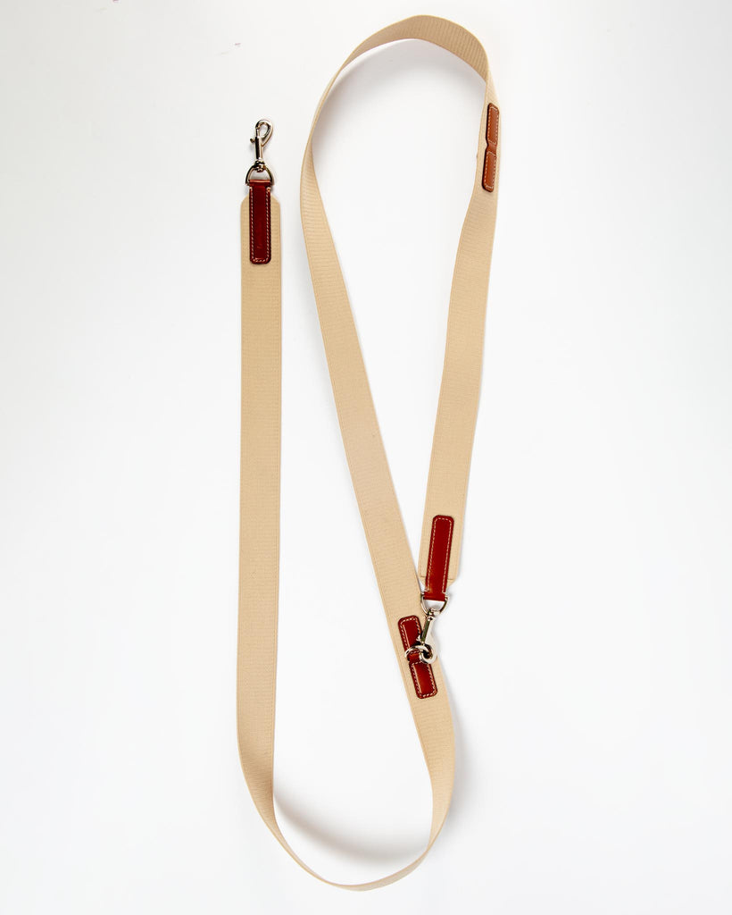 Hands-Free Textile Dog Leash in Tobacco Tan (Made in Italy) Walk CARLOTTA PALERMO