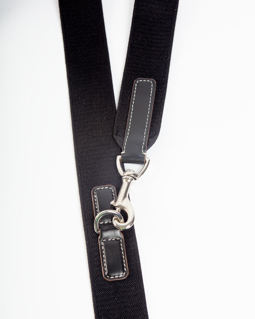 Hands-Free Textile Dog Leash in Black (Made in Italy) Walk CARLOTTA PALERMO