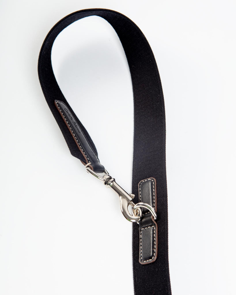 Hands-Free Textile Dog Leash in Black (Made in Italy) Walk CARLOTTA PALERMO