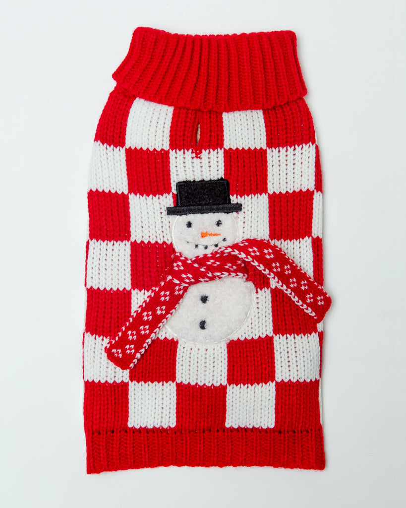 Checkerboard Snowman Sweater for Dogs (FINAL SALE) Wear THE WORTHY DOG   