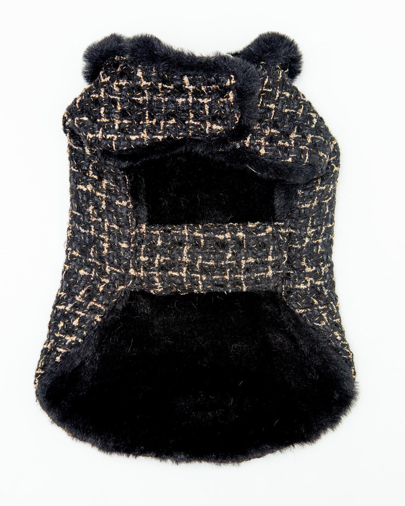 Chantel Tweed Dog Coat in Black (FINAL SALE) Wear HELLO DOGGIE   