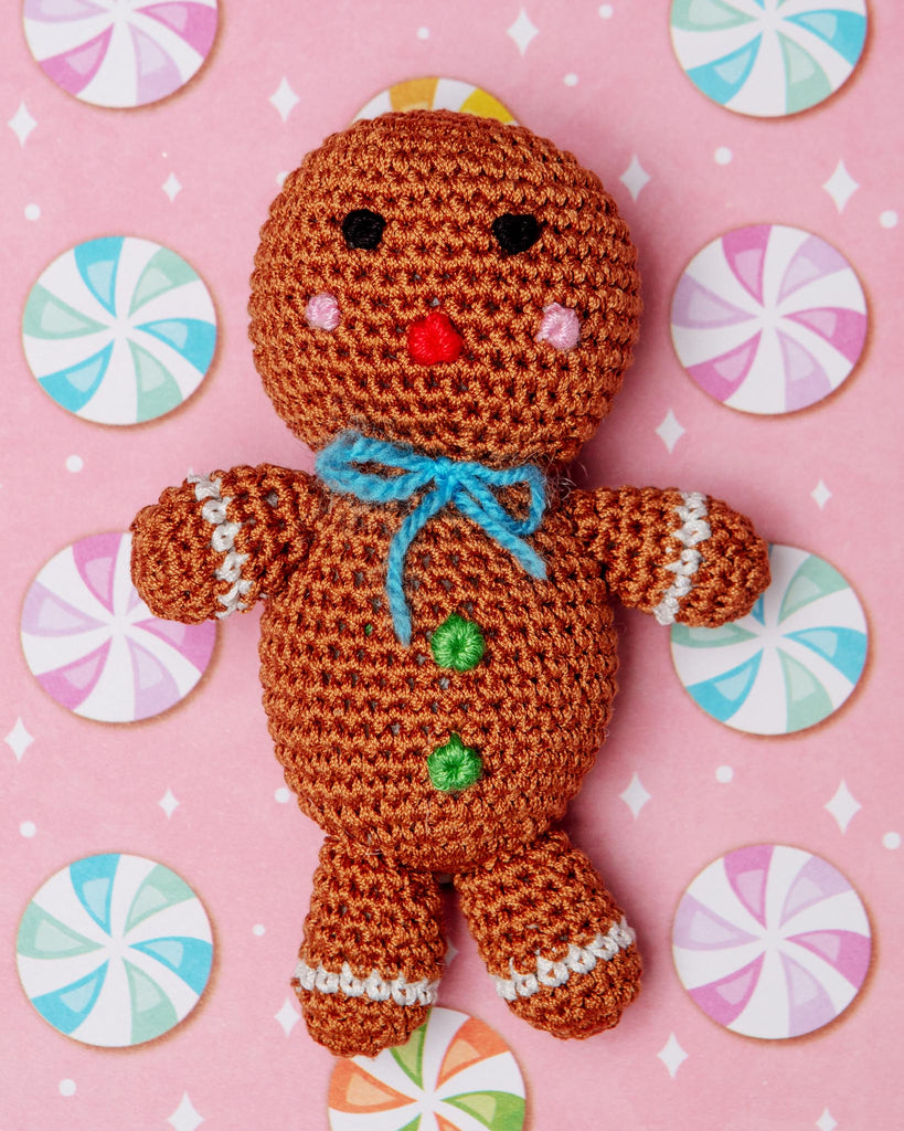 Gingerbread Man Organic Knit Dog Toy Play KNIT KNACKS   