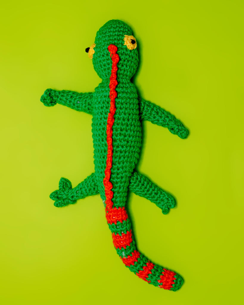 Hand Crochet Lizard Dog Toy Play WARE OF THE DOG   