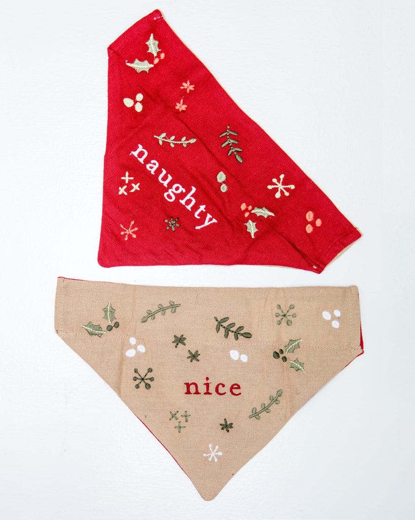 Naughty or Nice Reversible Dog Bandana Wear PRIMITIVES