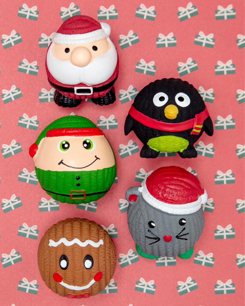 Holiday Assorted Ruff-Tex® Squeaky Dog Toys PLAY HUGGLEHOUNDS