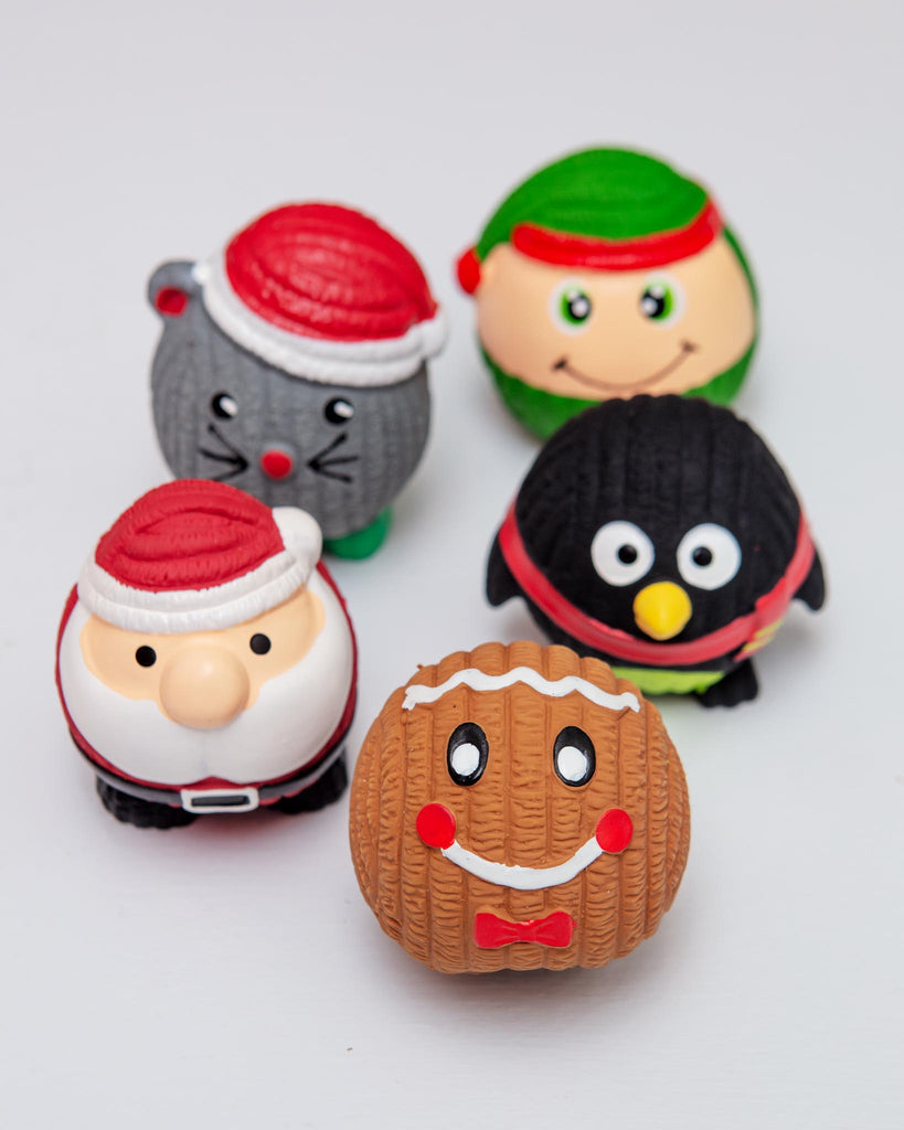 Holiday Assorted Ruff-Tex® Squeaky Dog Toys PLAY HUGGLEHOUNDS 3-Pack Set