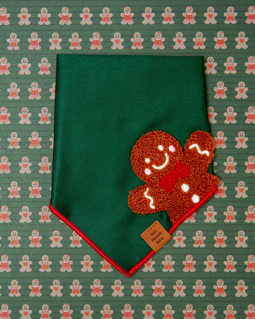 Gingerbread Man Applique Dog Bandana (Made in the USA) Wear THE FOGGY DOG