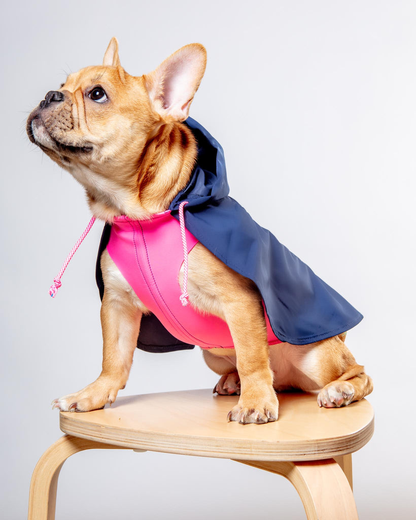 Action Jacket Pull-On Raincoat in Navy + Neon Pink (Made in NYC) Wear DOG & CO. COLLECTION   