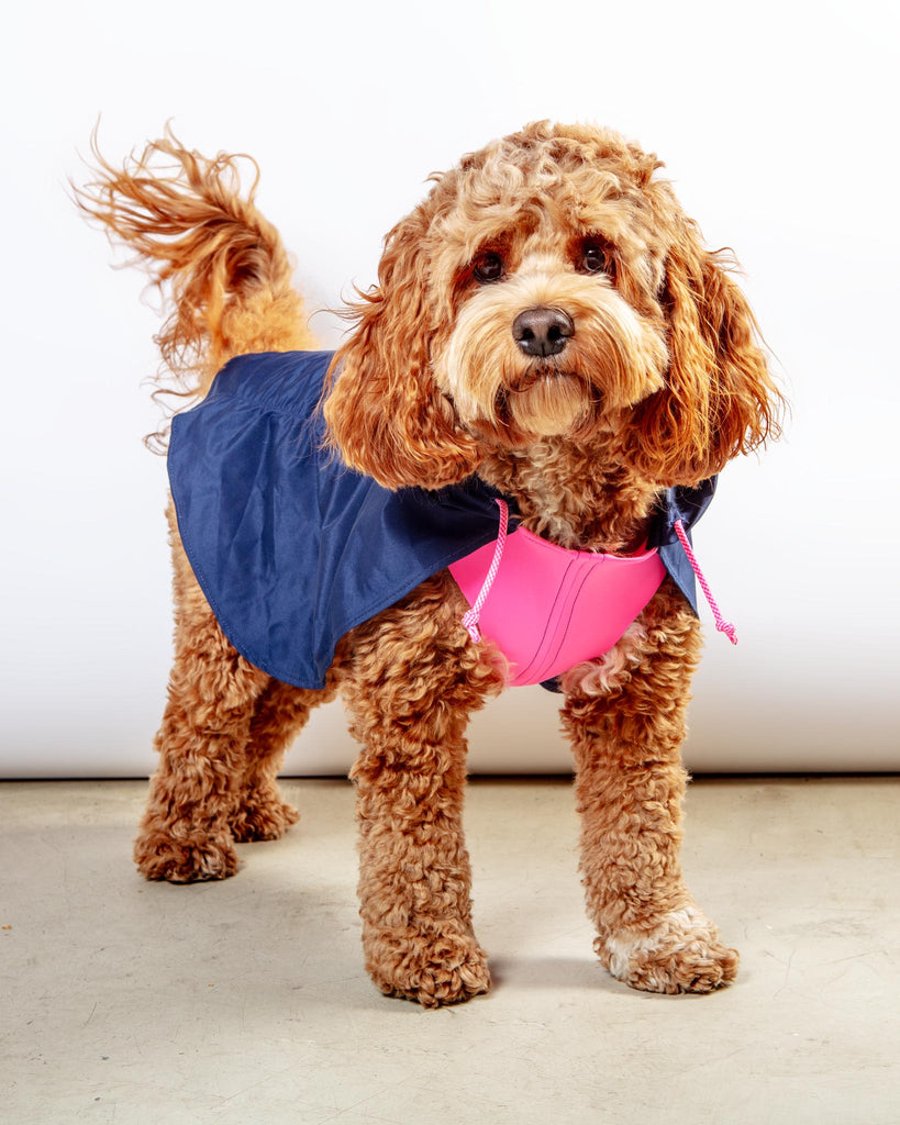 Action Jacket Pull-On Raincoat in Navy + Neon Pink (Made in NYC) Wear DOG & CO. COLLECTION   