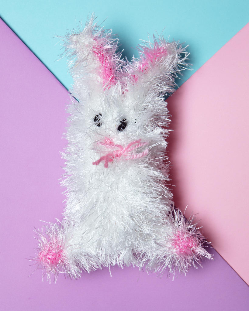 Fuzzy White Bunny Squeaky Dog Toy Play OOMALOO   