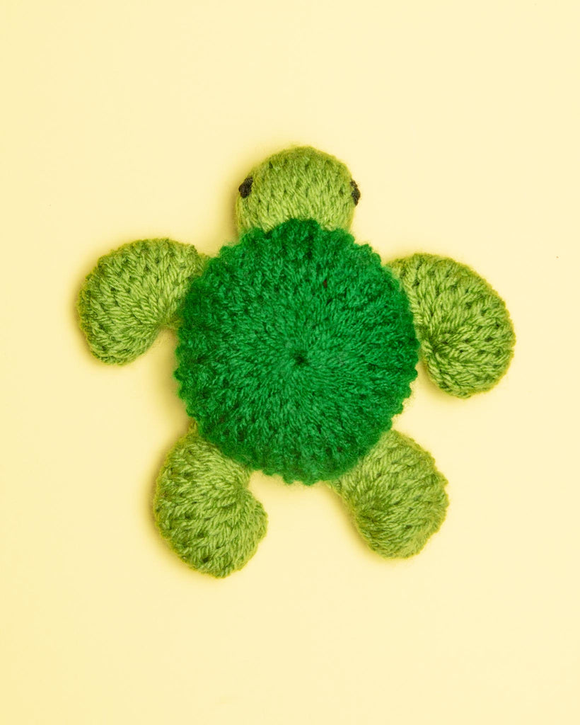 Knitted Sea Turtle Squeaky Dog Toy Play WAG AND BARK   