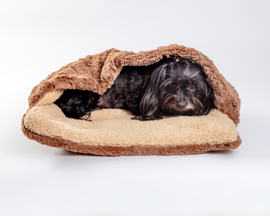 Mushy Pocket Bed in Mocha Faux Fur & Sherpa HOME MUTTS & MITTENS   