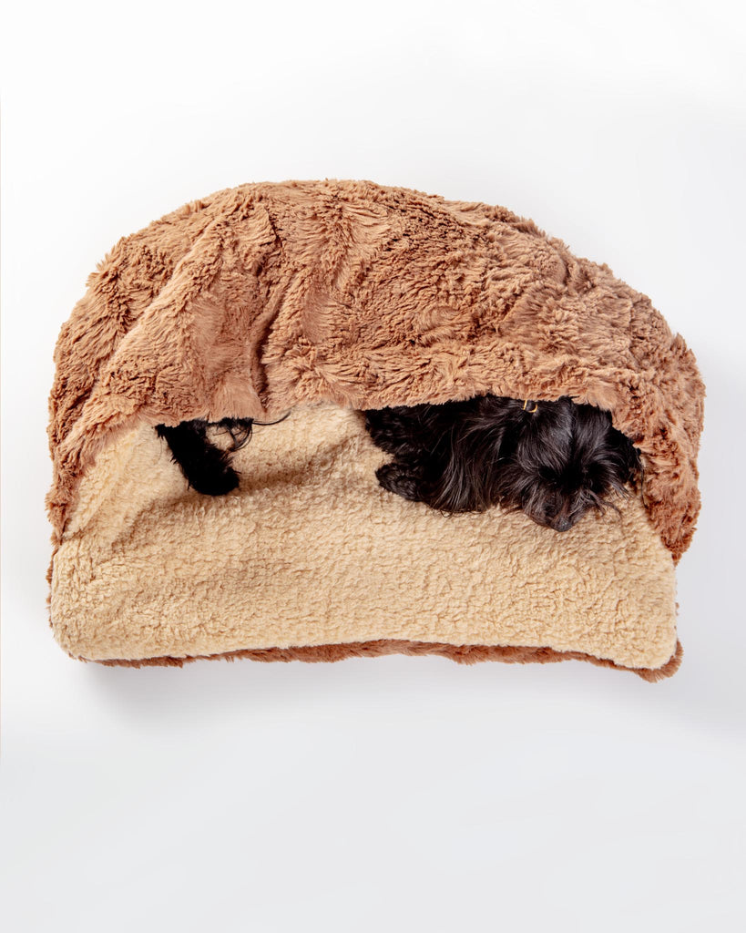 Mushy Pocket Bed in Mocha Faux Fur & Sherpa HOME MUTTS & MITTENS   