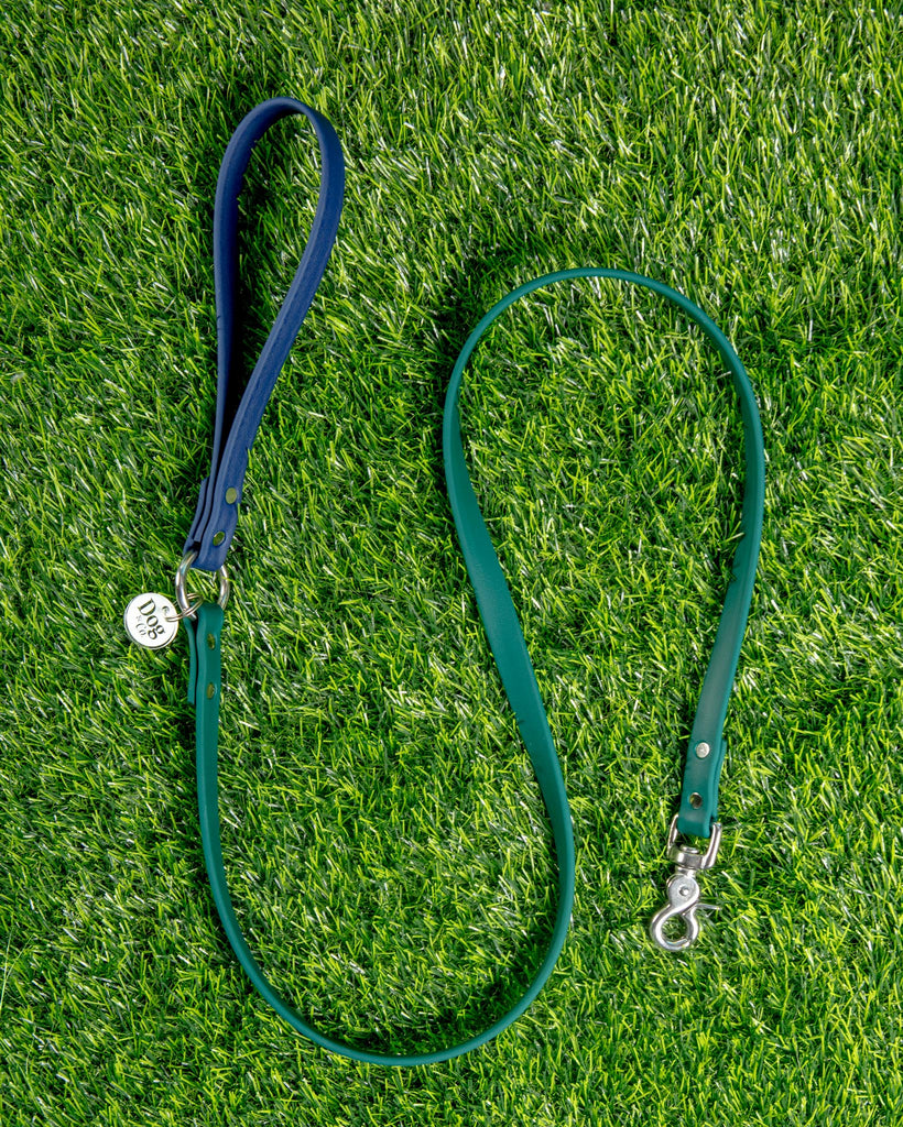 City Leash in Hunter Green & Navy (4 or 6 Foot) (Made in the USA) WALK DOG & CO. COLLECTION   