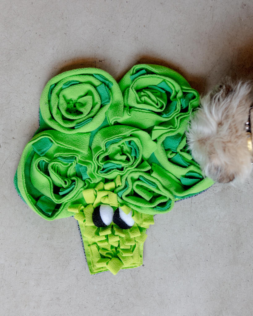 Broccoli Veggie Snuffle Mat Dog Toy Play CHEERHUNTING   