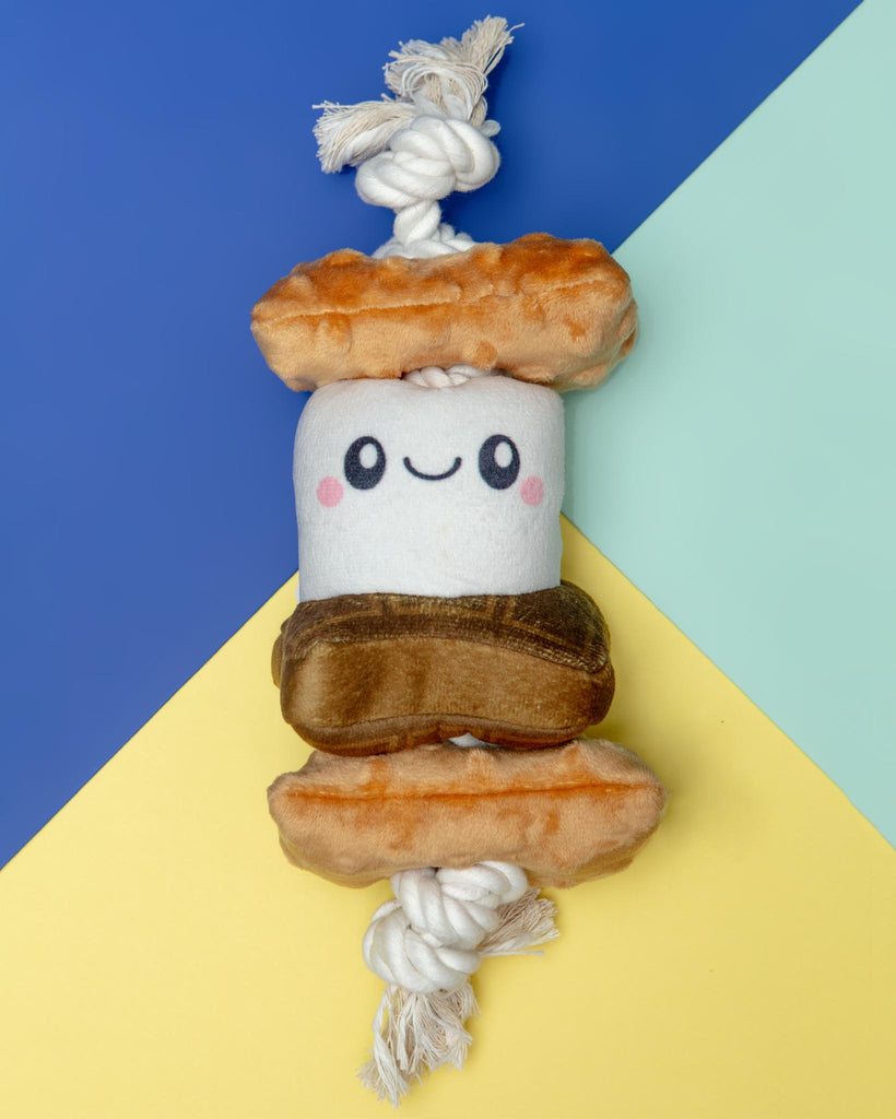 S'mores Squeaky Rope Tug Dog Toy Play ORIGINAL TERRITORY   